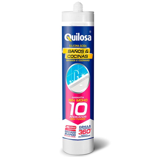 [QLSBCB3497] SILICÓN QUILOSA BAÑOS Y COCINAS BLANCO 280ML