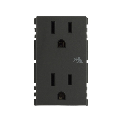 [SITCD2PG] TOMACORRIENTE SIMON DUPLEX 2P+T S/CHASIS GRAFITO (25424-38)(E)