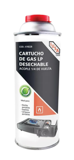 [IU-DSXGV] IUSA GAS BUTANO P/PARRILLA C/VÁLVULA 1/4 VUELTA 324ML (618228)