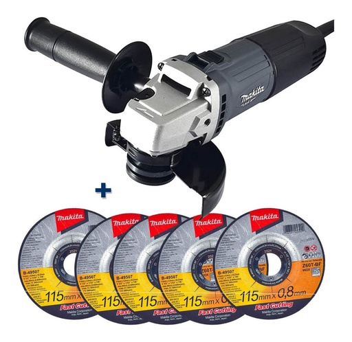 [MKTESM9507B] COMBO MAKITA MINI ESMERIL 4-1/2" 720W (M9507B) +5 DISCOS  (D-71685) (E)