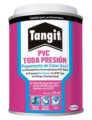 [HETSTPLA125] TANGIT PVC TODA PRESIÓN LÍQUIDO AZUL 125ML (NVO)