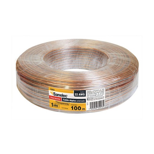 [SNCBPBOCTRS] CABLE SANTUL TRANSPARENTE P/BOCINA 22AWG (1093)