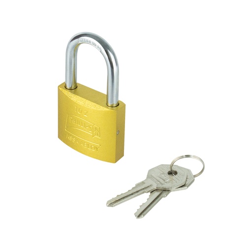 [PHCA0GLM178] CANDADO PHILLIPS 102 HIERRO GANCHO LARGO DORADO BLISTER (MX7178)(H)