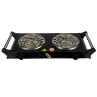 [IUPQ1E-620085] IUSA PARRILLA ELÉCTRICA NEGRA C/2 QUEMADORES EN ESPIRAL (620085)(E)