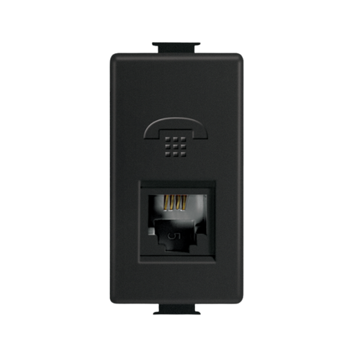 [BTMPN-007-E2082C] BTICINO MODUS PRO TOMA TELEFÓNICA 4 HILOS 1 MÓDULO NEGRO MATE (E2082C11PTLN)