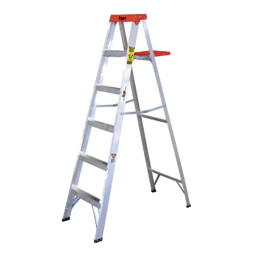 [BYP-12-0L] BYP ESCALERA DE TIJERA DE ALUMINIO 5 ESCALONES 1.83M (ETR35)