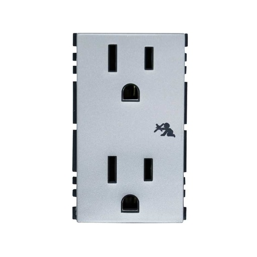 [SIZS-B25P-02] CONTACTO DUPLEX SIMON 2P+T ALUMINIO MATE (25424-33)(E)