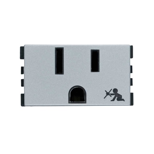 [SIZS-D25P-04] CONTACTO ATERRIZADO SIMON 2P+T ALUMINIO MATE (25422-33)(E)