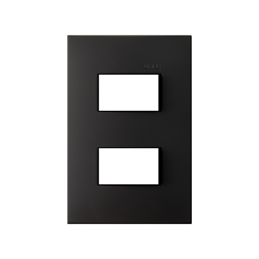 [SIZS-L25P-12] PLACA SIMON 2 VENTANAS S/CHASIS GRAFITO MATE (2500612-038)(E)