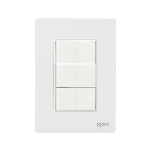[IGOINOXCRIS1013] IGOTO PLACA ARMADA BLANCA C/3 APAGADORES SENCILLOS DE 1 MÓDULO (CRIS1013)(E)