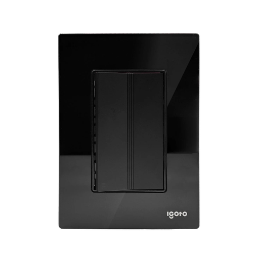 [IGOINOXCRIS2008] IGOTO PLACA ARMADA NEGRA C/1 APAGADOR ESCALERA DE 3 MÓDULOS (CRIS2008)(E)