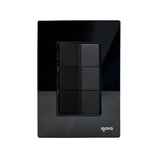 [IGOINOXCRIS2013] IGOTO PLACA NEGRA C/3 APAGADORES SENCILLOS DE 1 MÓDULO (CRIS2013)(E)