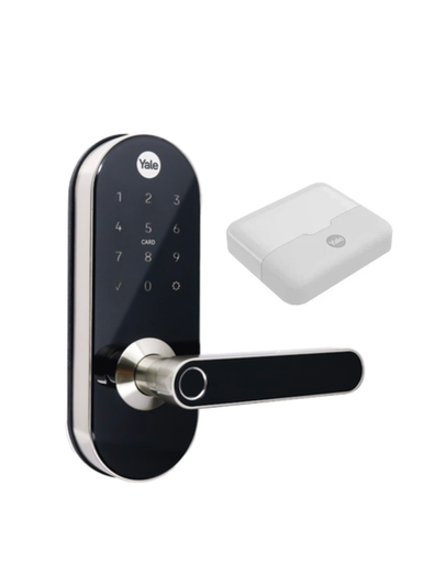 [YACDSMX-11K81727] CERRADURA YALE DIGITAL YMC420 + HUB NÍQUEL SATÍN (MX81727)